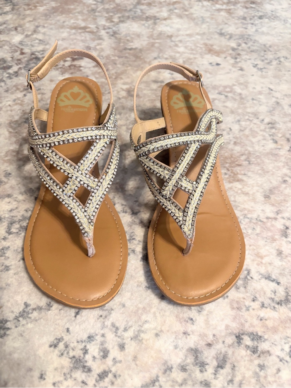 Rhinestone Wedge Sandals size 9